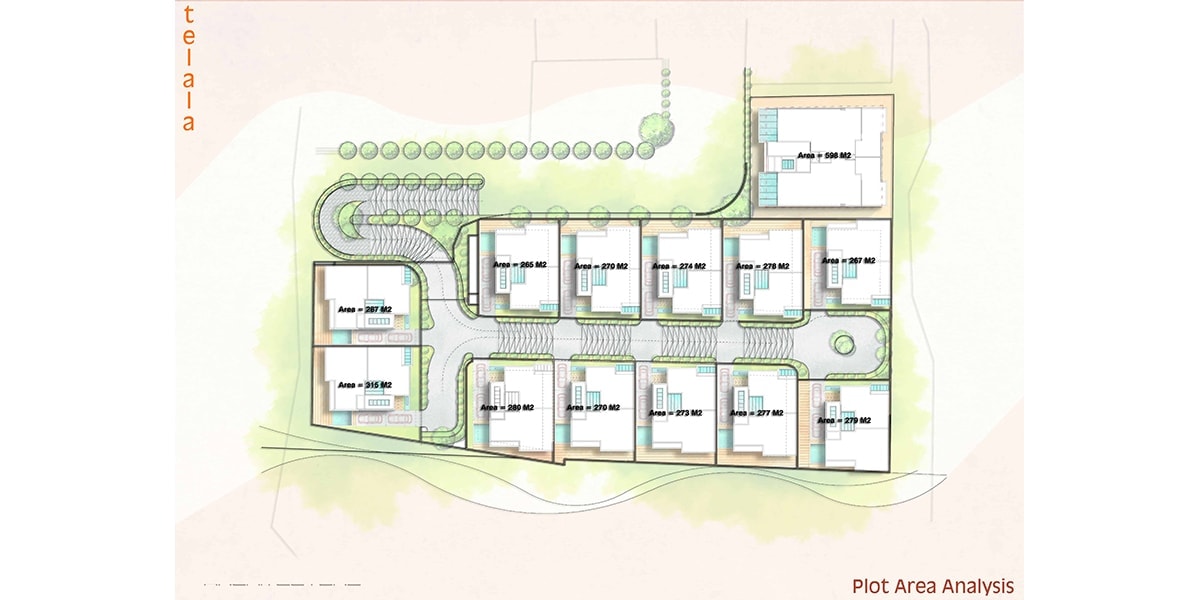 plan architectural arabe Awali Hills par INJ ARCHITECTS