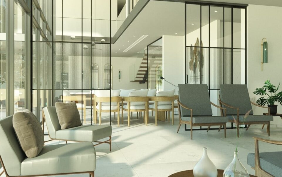 Rooms with Double-Height Ceilings INJ ARCHITECTS غرف مزدوجة الأرتفاع: نصائح وأفكار لتصميم ديكور حديث ومذهل الغرف ذات الأسقف المرتفعة