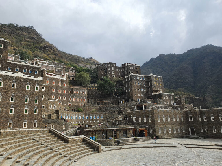 Rijal Almaa stone village stepped across the mountain slope in Asir | قرية رجال ألمع الحجرية متدرجة على السفح الجبلي في عسير