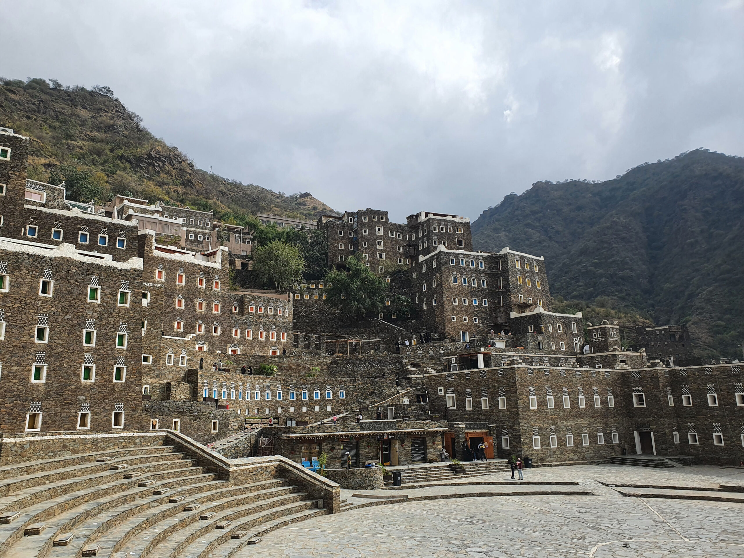 Rijal Almaa stone village stepped across the mountain slope in Asir | قرية رجال ألمع الحجرية متدرجة على السفح الجبلي في عسير