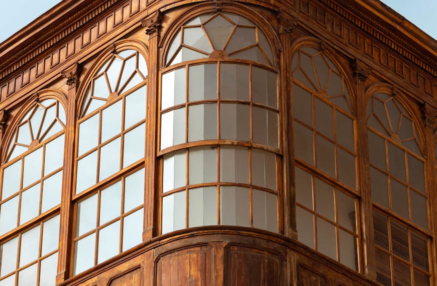 Exterior of a Wooden Building