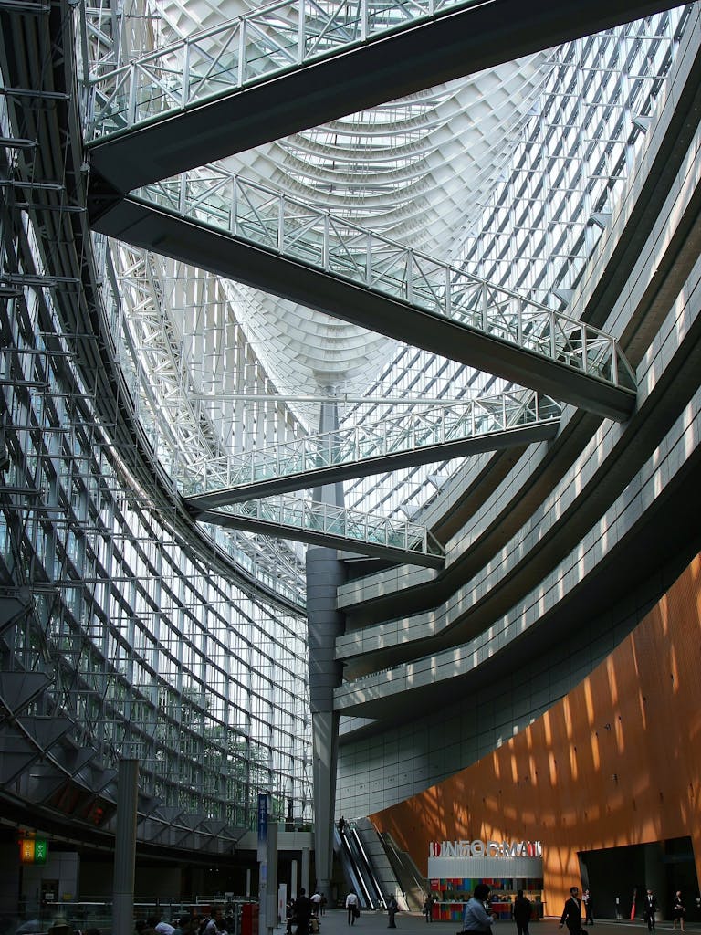 Exploring the architectural marvel of Tokyo International Forum's interior design.