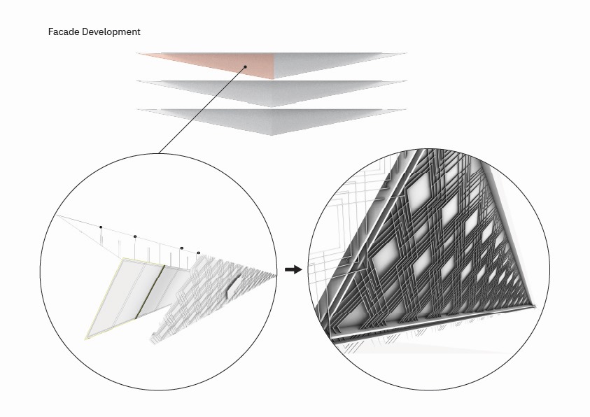 “Specialized modeling generating a unique Batik-inspired pattern, creating a distinctive architectural signature for the consulate.”