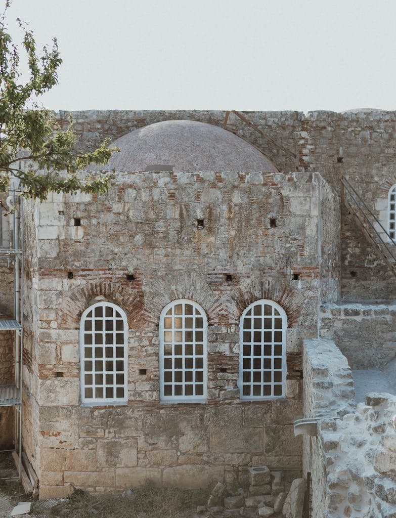 Historic Byzantine architecture of St. Nicholas Church in Demre, Antalya, Türkiye.