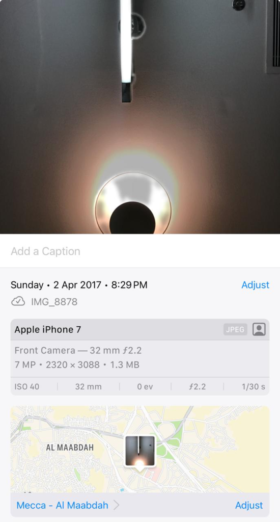 Methodological documentation with EXIF data
